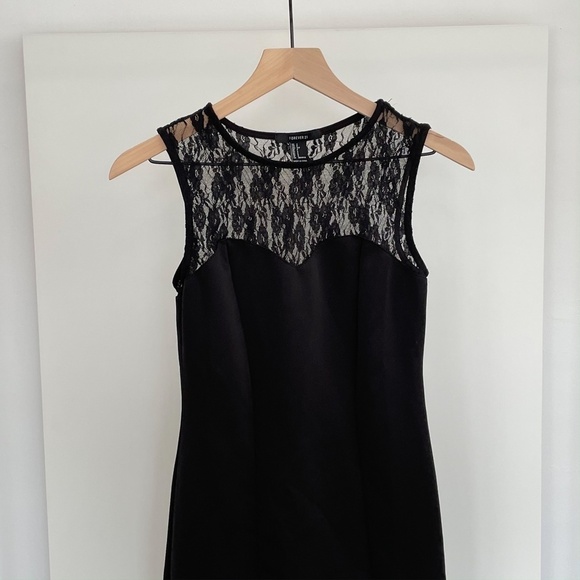 Forever 21 Lace Black Sweetheart Formal Mini Bodycon Dress - Picture 4 of 8